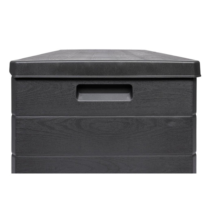 Kissenbox XL Kunststoff Holz-Optik Anthrazit 340 L als Sitzbank nutzbar - Bild 6
