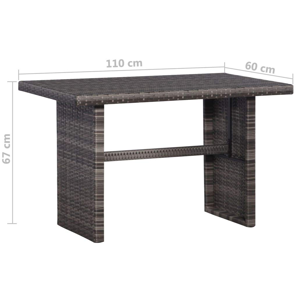 Poly-Rattan Gartensofa-Set 11-tlg. Grau mit Tisch und Kissen - Bild 6