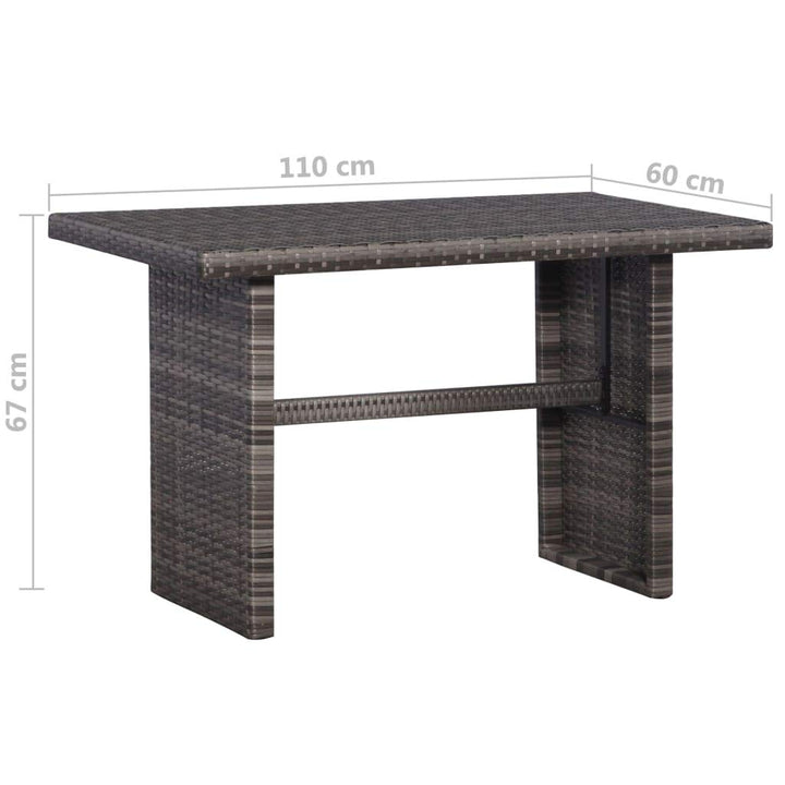 Poly-Rattan Gartensofa-Set 11-tlg. Grau mit Tisch und Kissen - Bild 6