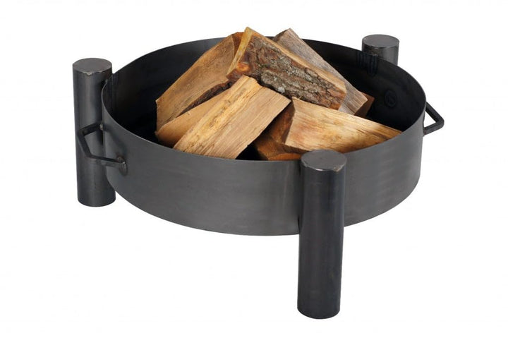 Feuerschale Rohstahl 80 cm mit Griffen für Terrasse &amp; Garten