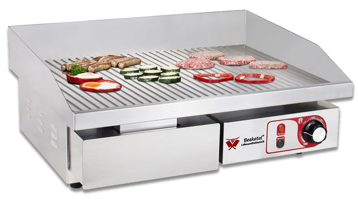 Elektro-Grillplatte Gastro 3000W gerillte Carbonstahl-Fläche 550x350mm - Bild 4