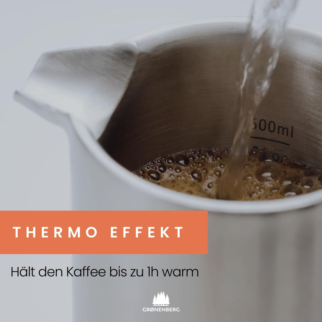 French Press Thermo Edelstahl doppelwandig 320ml / 600ml / 1L - Bild 5