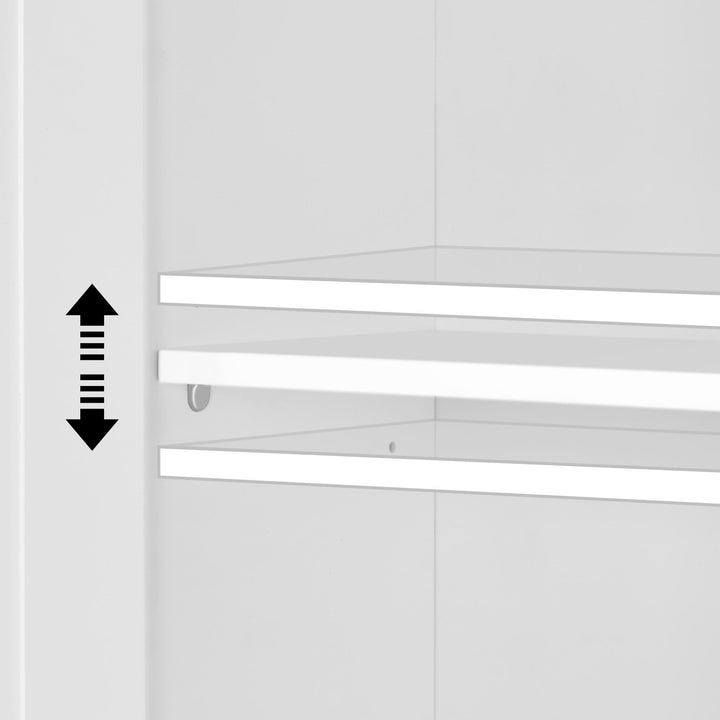 Überbauschrank Waschmaschine WC 180 cm Hochschrank MDF Weiss - Bild 9