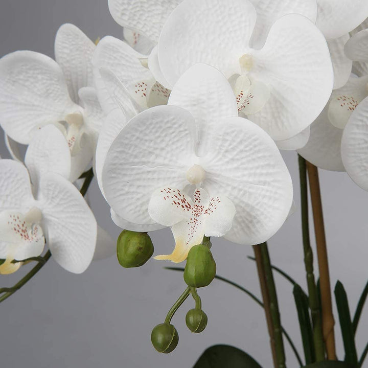 Kunstorchidee Phalaenopsis im Keramiktopf Weiss 44 cm - Bild 4
