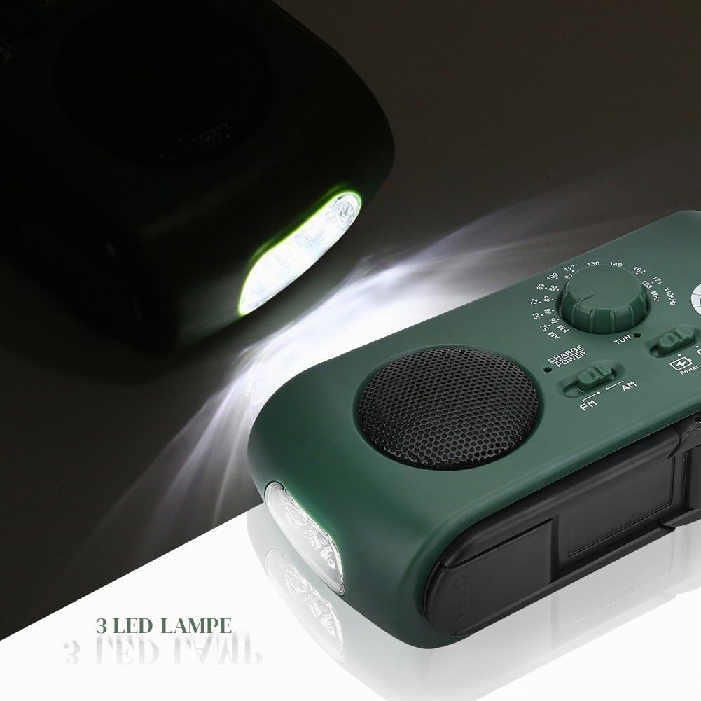 Notfallradio Solar Kurbel AM/FM mit LED-Taschenlampe und SOS-Alarm - Bild 5