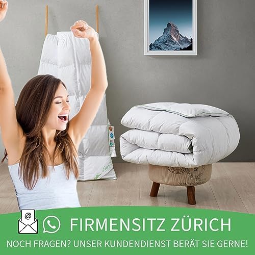 Ganzjahres-Daunendecke 220x240 cm Federn &amp; Daunen 450 gsm Oeko-Tex - Bild 9