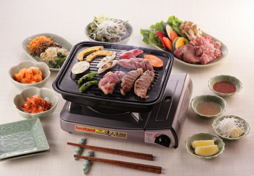 Tischgrill Gusseisen 290x270mm für Gaskocher mit Emailwanne - Bild 5