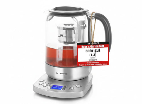 Glas-Teekocher 1,7 L Borosilikat mit Absenkautomatik, 2200 W