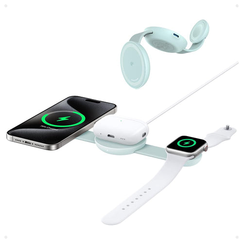 Kabellose Ladestation 3-in-1 Qi2 15W faltbar für iPhone & Apple Watch