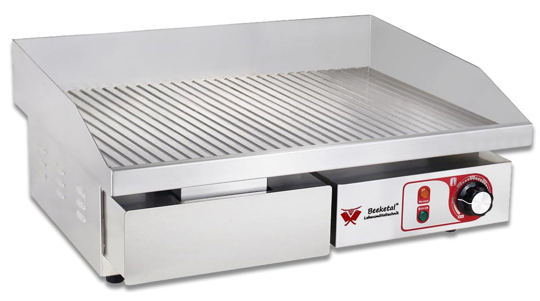Elektro-Grillplatte Gastro 3000W gerillte Carbonstahl-Fläche 550x350mm - Bild 2