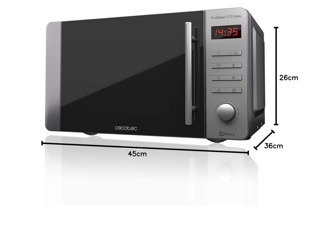 Mikrowelle mit Grill 20 L Edelstahl 700W/800W 8 Programme - Bild 7