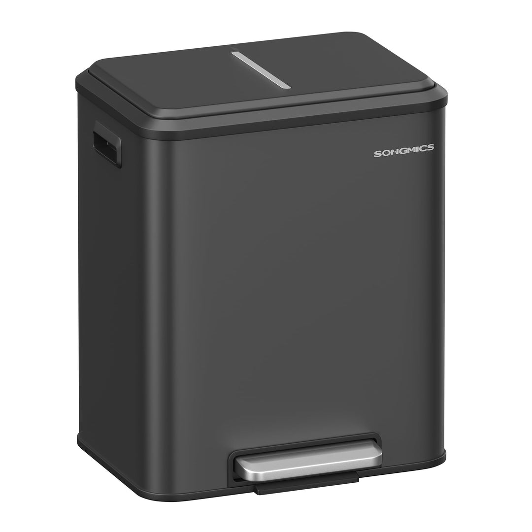 Mülleimer Küche Doppel-Trennsystem 2x15L Stahl mit Pedal