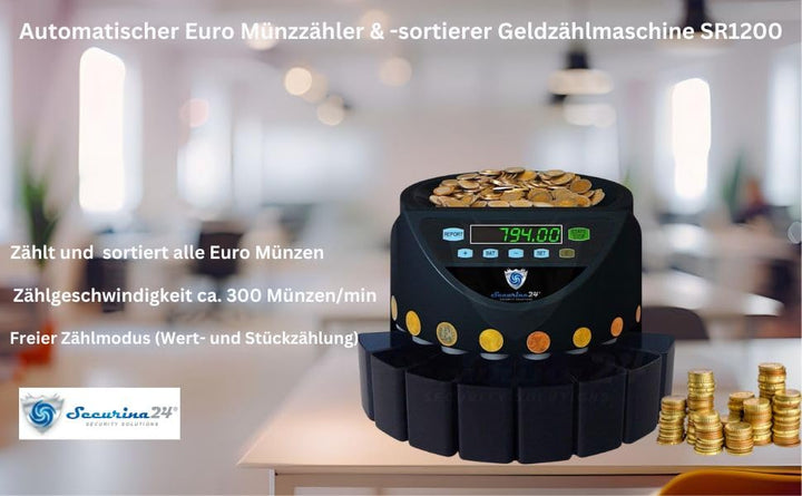 Münzzähler &amp; Münzsortierer Euro gewerblich 7-stellig Schwarz - Bild 7