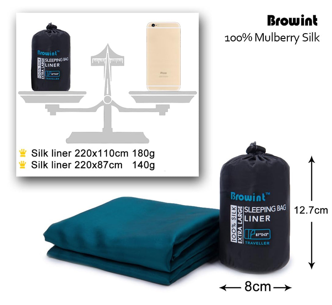Seidenschlafsack Inlett 100% Naturseide extrabreit 220x110cm Reise - Bild 3