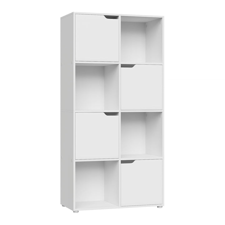 Bücherregal mit 4 Türen 8 Fächer Raumteiler 60x120x30 cm Weiss - Bild 9