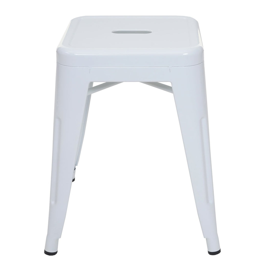 Metallhocker Industriedesign stapelbar 4er-Set, weiss, 46 cm - Bild 4