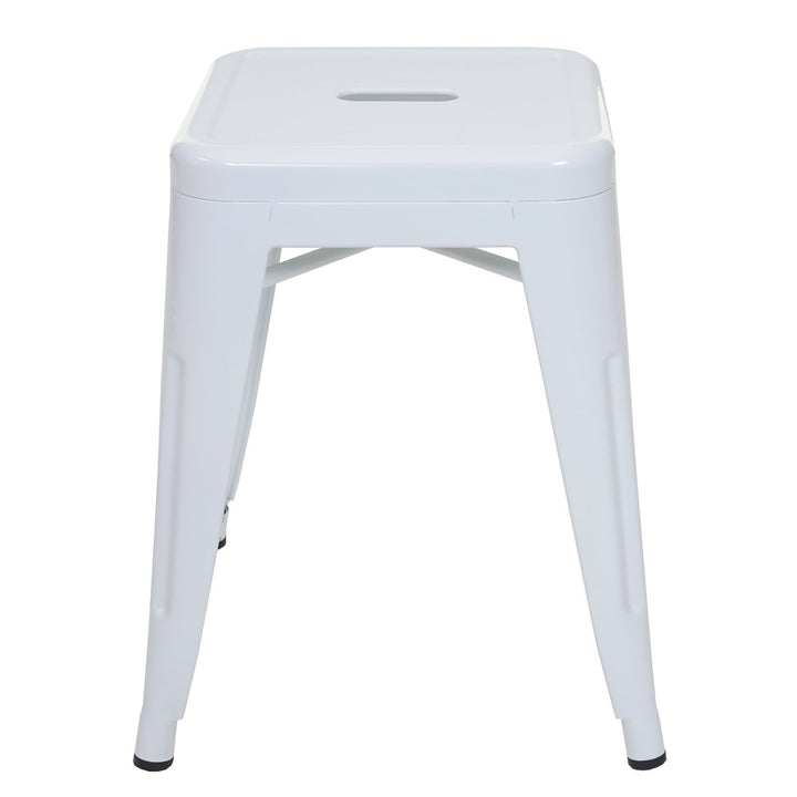 Metallhocker Industriedesign stapelbar 4er-Set, weiss, 46 cm - Bild 4