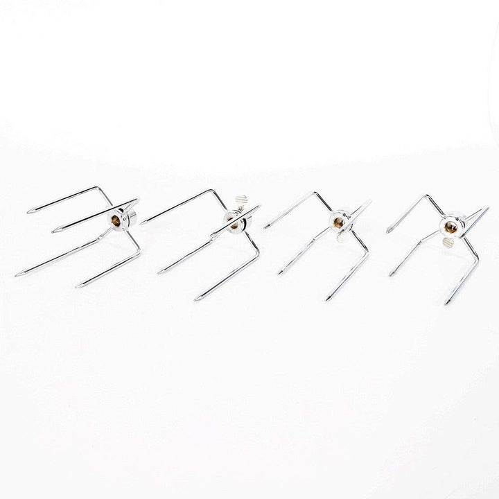Grillspieß Fleischklammer Edelstahl 4er-Set für Drehspieß 8–11 mm - Bild 3
