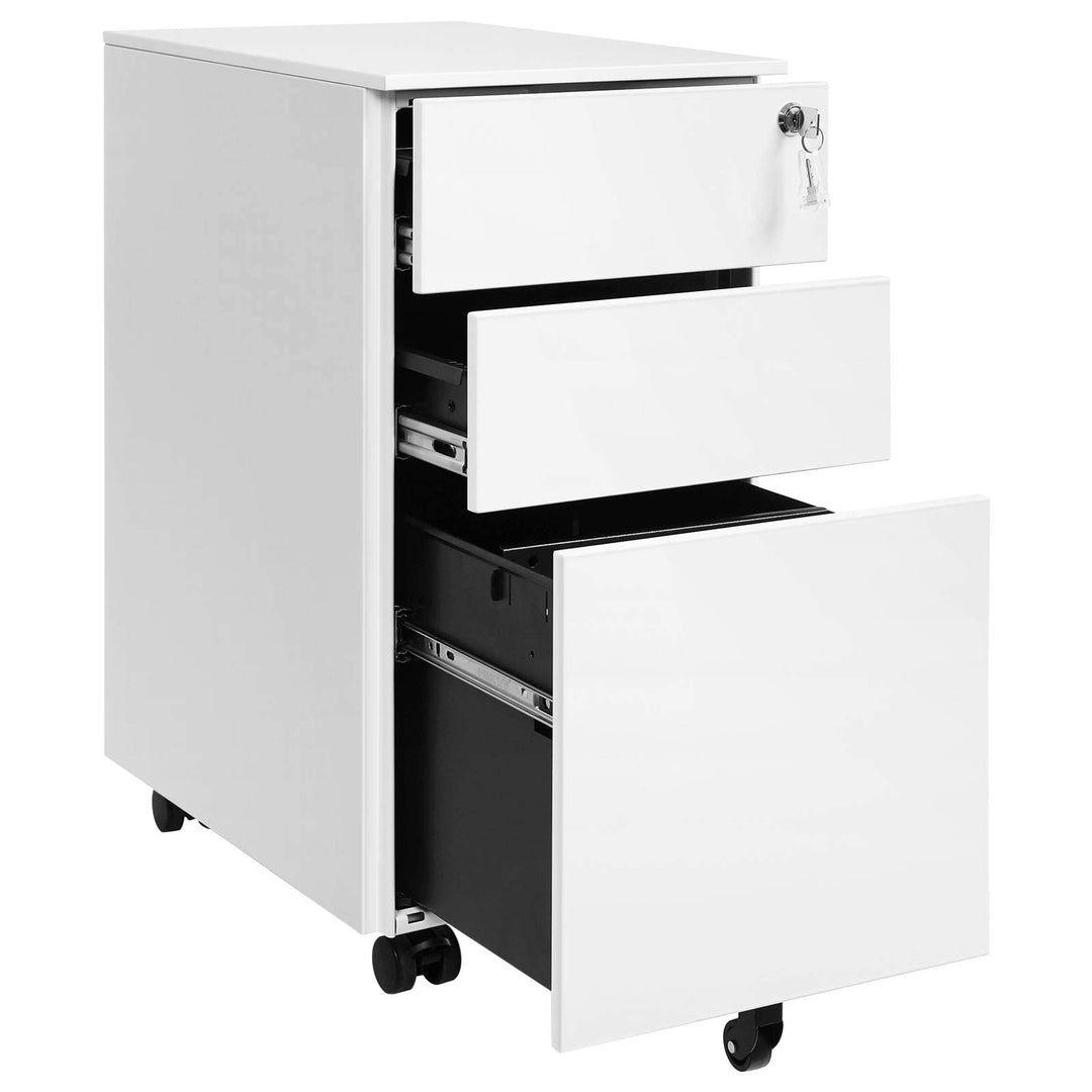 Rollcontainer mit 3 Schubladen Stahl abschliessbar 45x30x60 cm - Bild 6