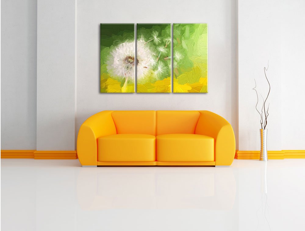 Leinwandbild 3-teilig Löwenzahn 120x80cm Keilrahmen fertig bespannt - Bild 2