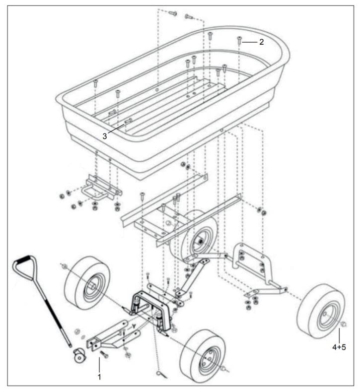 Gartenkipper 250 kg Nutzlast 75 L Wanne kippmechanismus - Bild 7