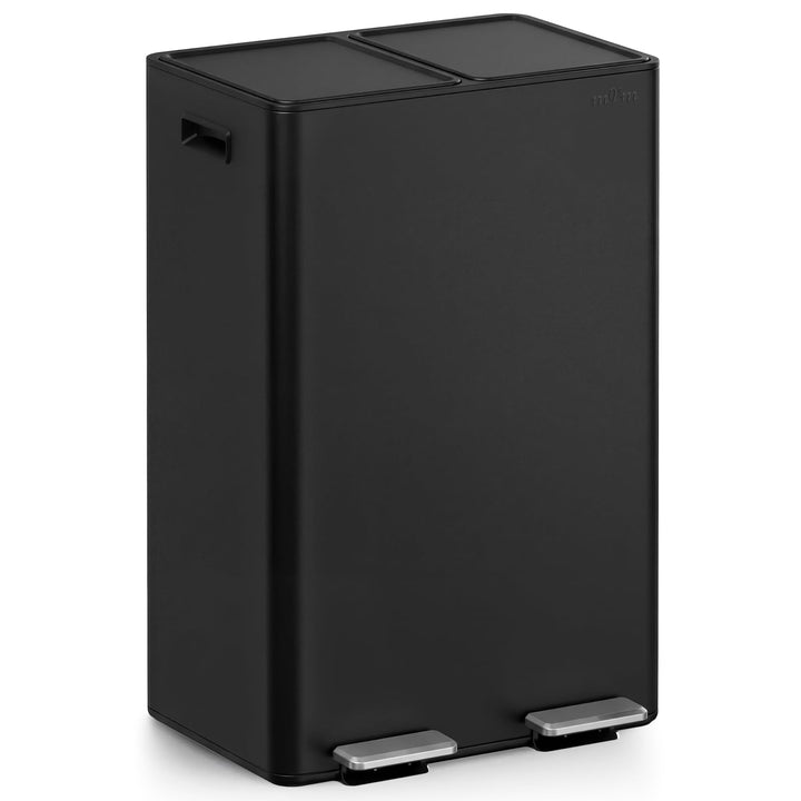 Mülleimer Küche 60L Doppelfach Stahl Softclose Mülltrennung