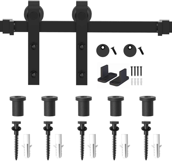 Schiebetür Beschlag-Set 183 cm Stahl schwarz für Einzeltür - Bild 6
