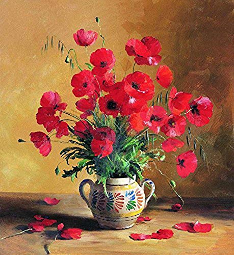 Diamond Painting Set Mohnblumen 40x50 cm Vollbedeckung Basteln - Bild 2
