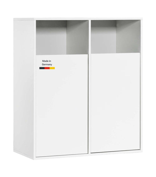 Wäscheschrank Weiß 2 Fächer 80 cm breit Made in Germany