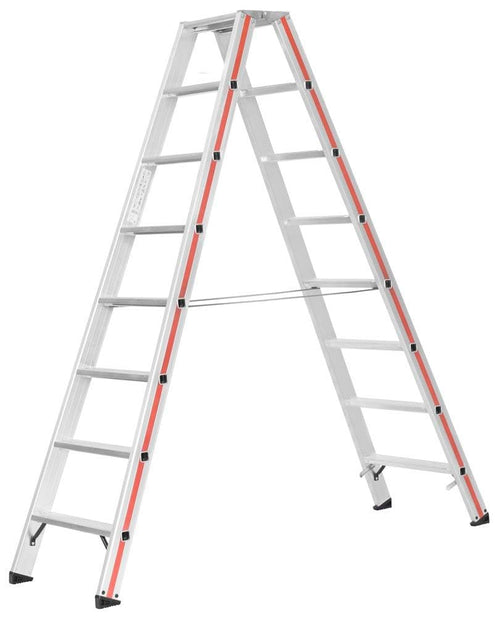 Stufenstehleiter Aluminium 2x4 Stufen beidseitig begehbar 45 cm