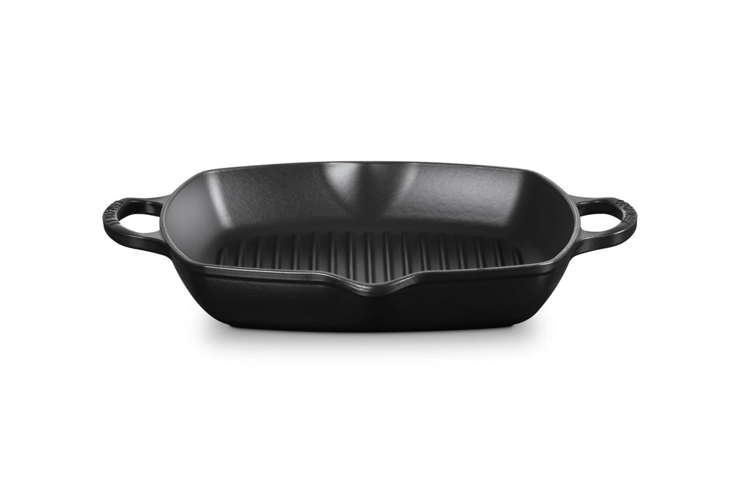 Grillpfanne Gusseisen quadratisch 30 cm mit Hilfsgriff, Induktion