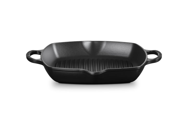 Grillpfanne Gusseisen quadratisch 30 cm mit Hilfsgriff, Induktion