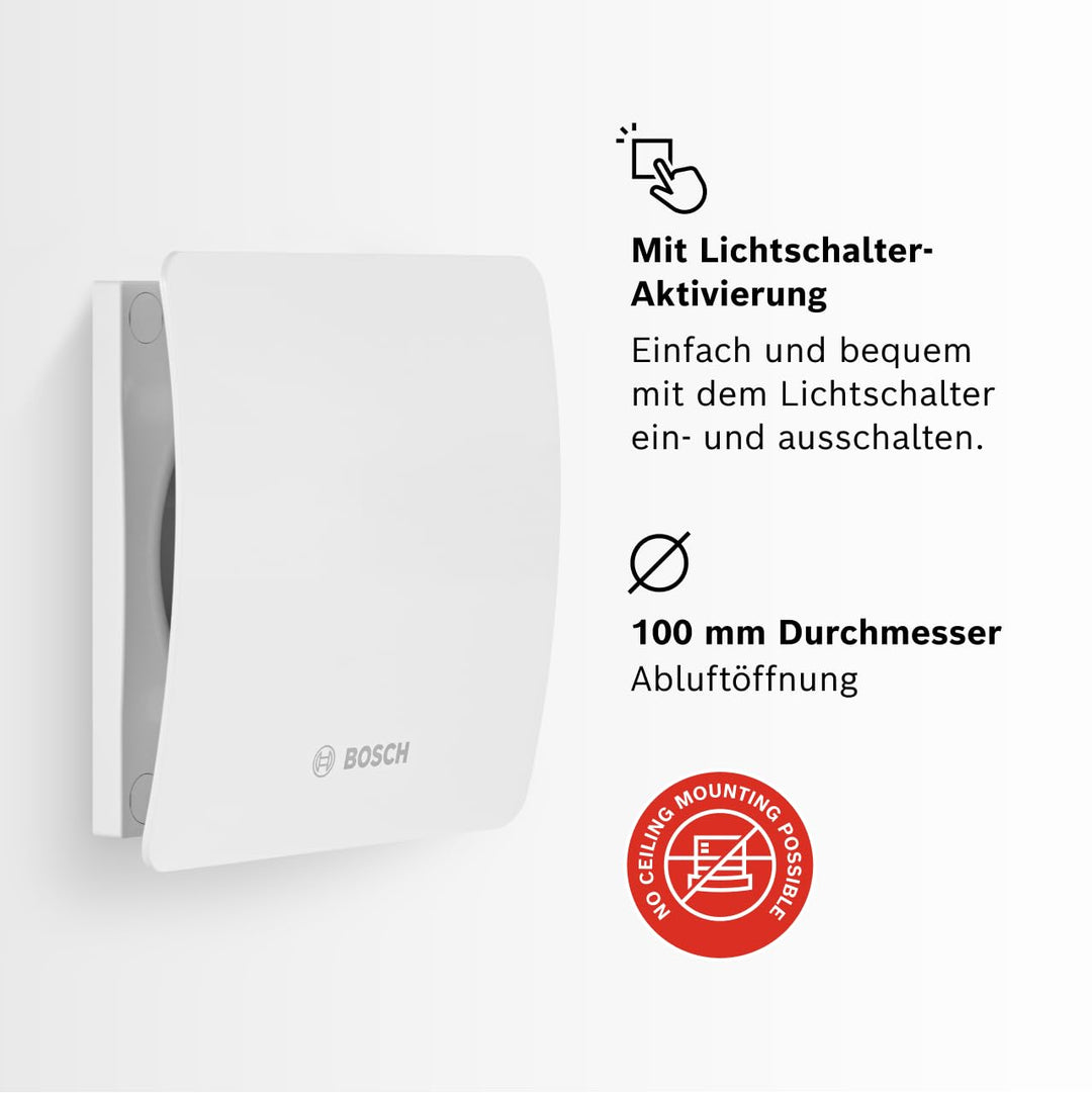 Badlüfter 100 mm mit Lichtschalter-Steuerung und Rückschlagventil - Bild 3
