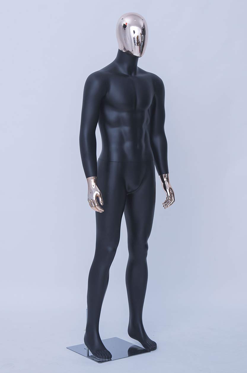 Schaufensterpuppe männlich matt-schwarz PE-Kunststoff 7-teilig zerlegbar - Bild 2