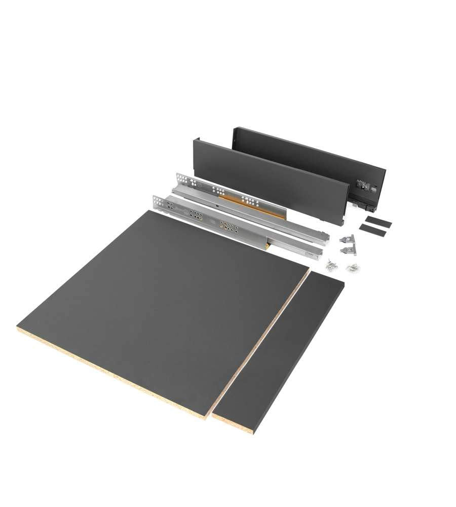 Schubladen-Kit Küche Bad Anthrazitgrau Vollauszug 600mm Modul 500mm Tiefe