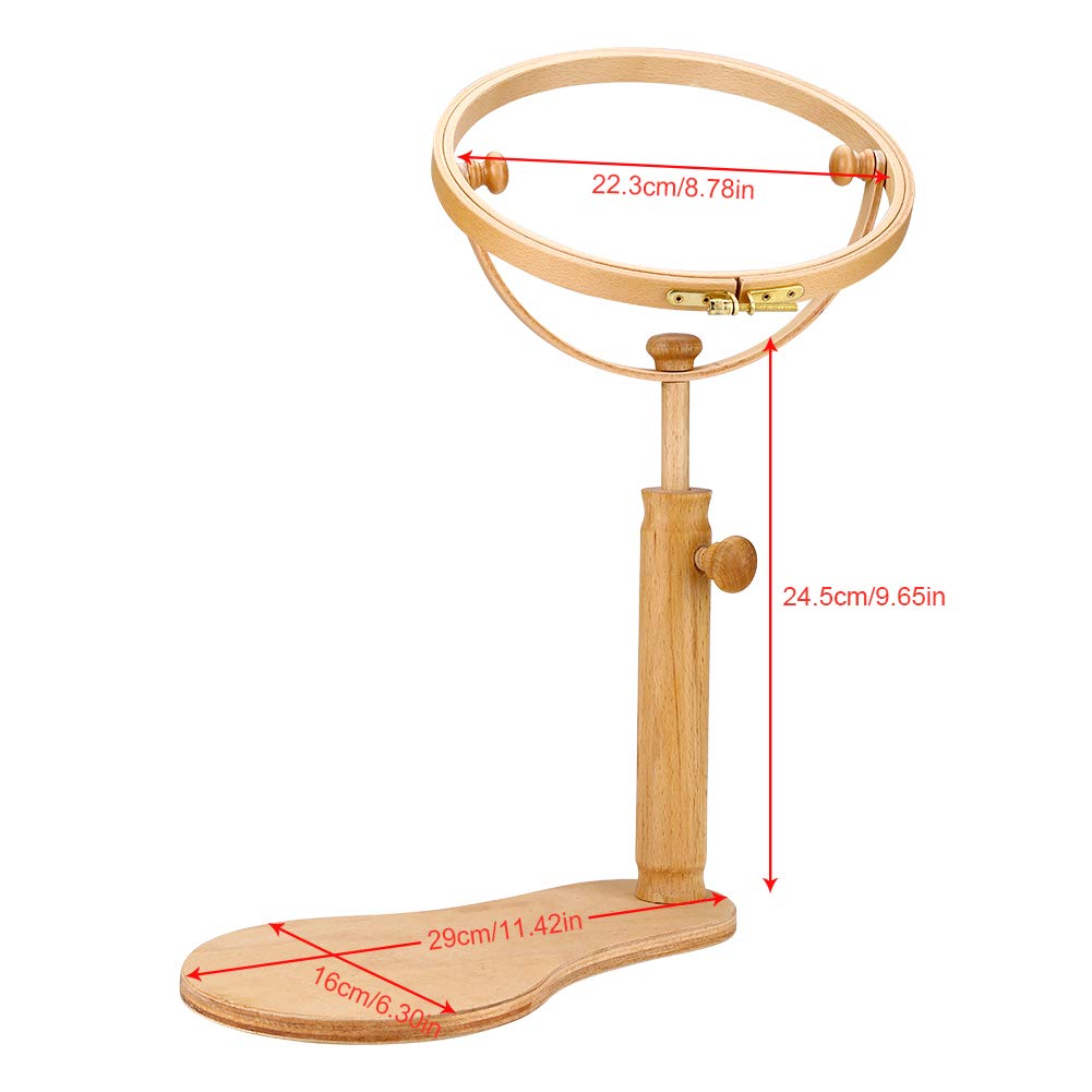 Stickerei-Ständer Holz mit 360°-Drehring höhenverstellbar 41–52 cm - Bild 2