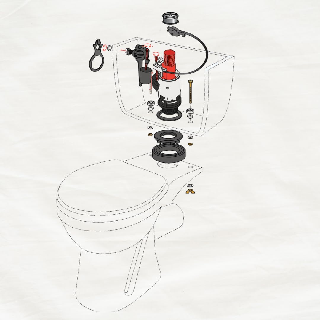 WC-Spülmechanik 3/6 l Doppelspülung mit Füllventil Messing 3/8 - Bild 7