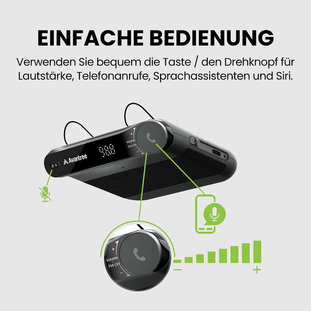 Bluetooth Freisprecheinrichtung Auto 2-in-1 FM-Sender mit Mikrofon - Bild 6