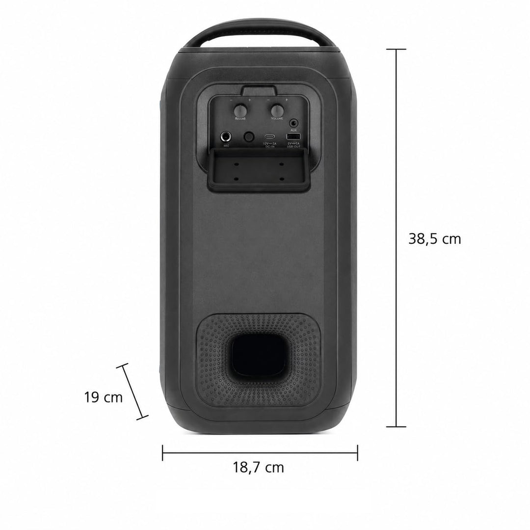 Bluetooth Partybox 80W RMS 103dB mit LED-Lichtshow und IPX4-Schutz - Bild 2
