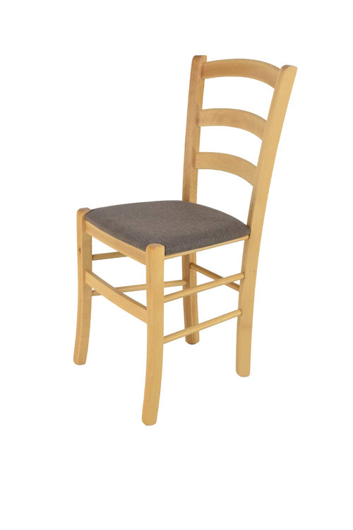 Esszimmerstuhl Buchenholz gepolstert Stoff Rehbraun 88 cm