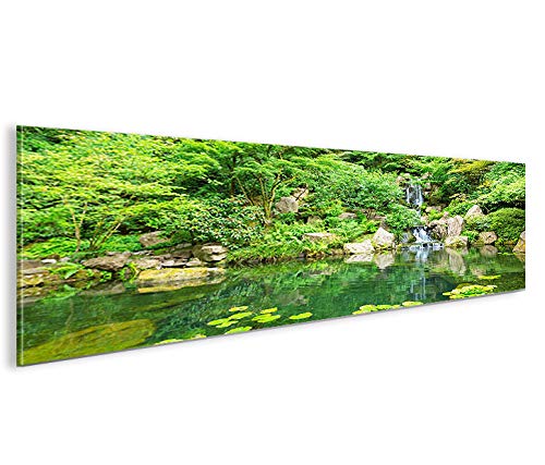 Leinwandbild Japanischer Zen Garten Panorama 120x40 cm Wohnzimmer