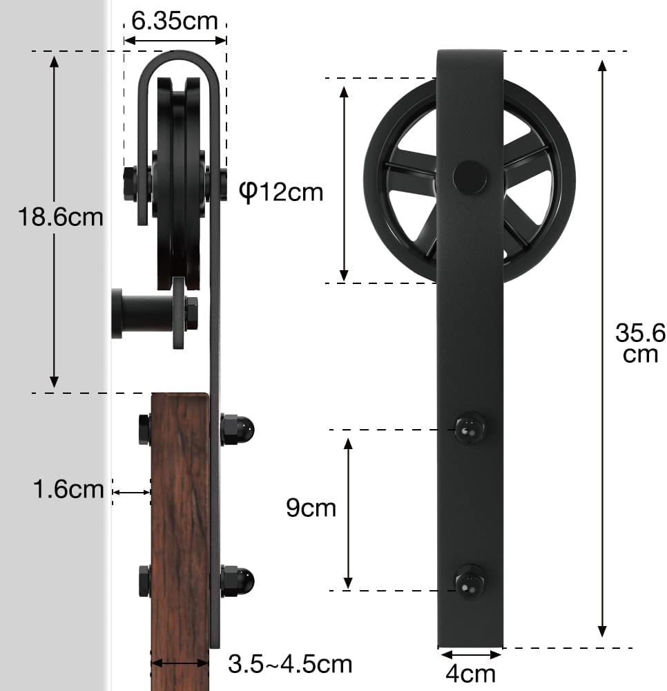 Schiebetür Schienen-Set Stahl schwarz 183 cm bis 105 kg Traglast - Bild 7