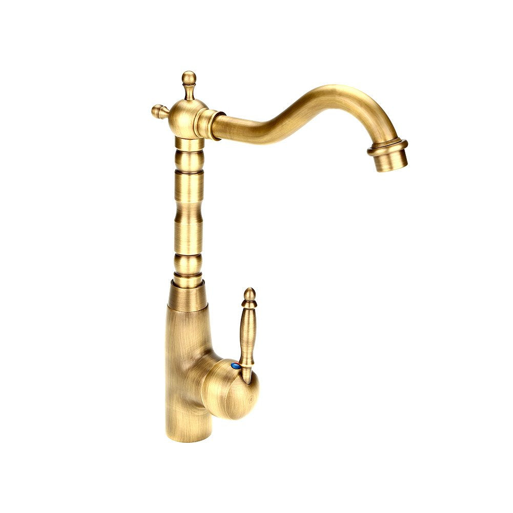 Waschtischarmatur Einhand Messing Antik-Gold Retro Küche Bad - Bild 8