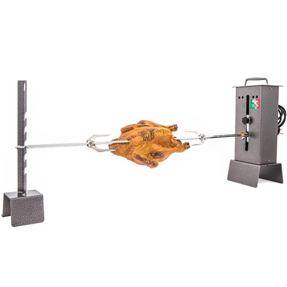 Elektrischer Drehspiess Kamin &amp; Grill bis 6 kg Edelstahl höhenverstellbar