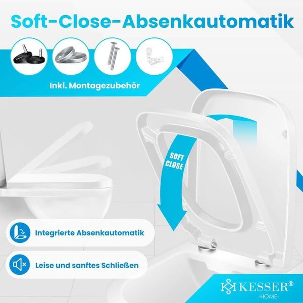 WC Sitz Duroplast mit Softclose und Quick-Release Edelstahl-Befestigung - Bild 3
