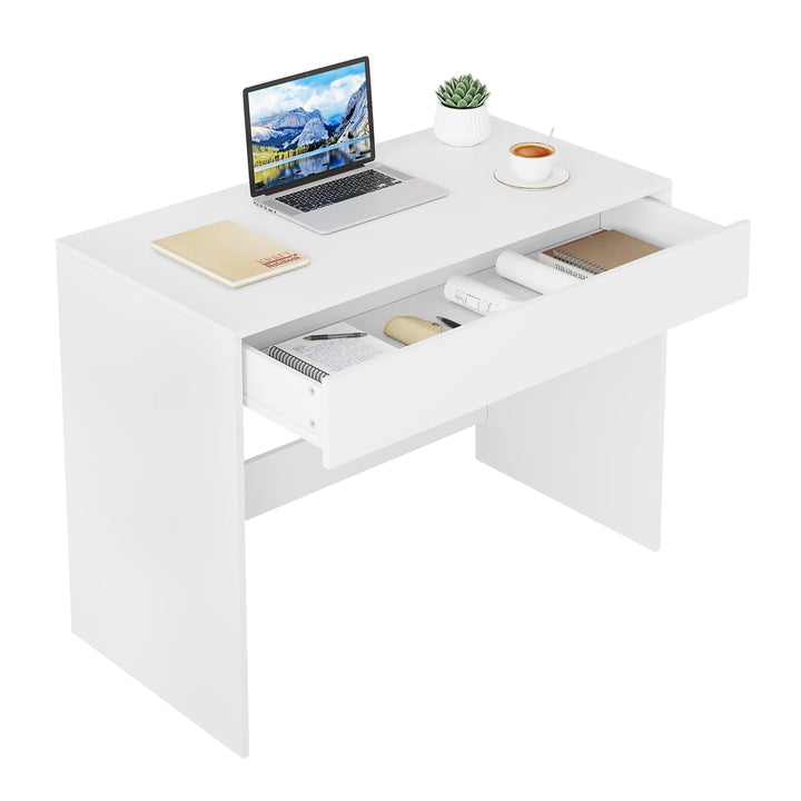 Schreibtisch mit Schublade Weiss 100x50x75 cm MDF Melamin