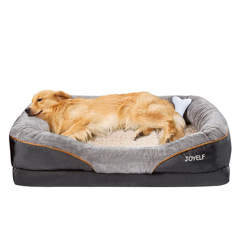 Orthopädisches Hundebett Memory Foam XL 101x76cm mit Rand grau