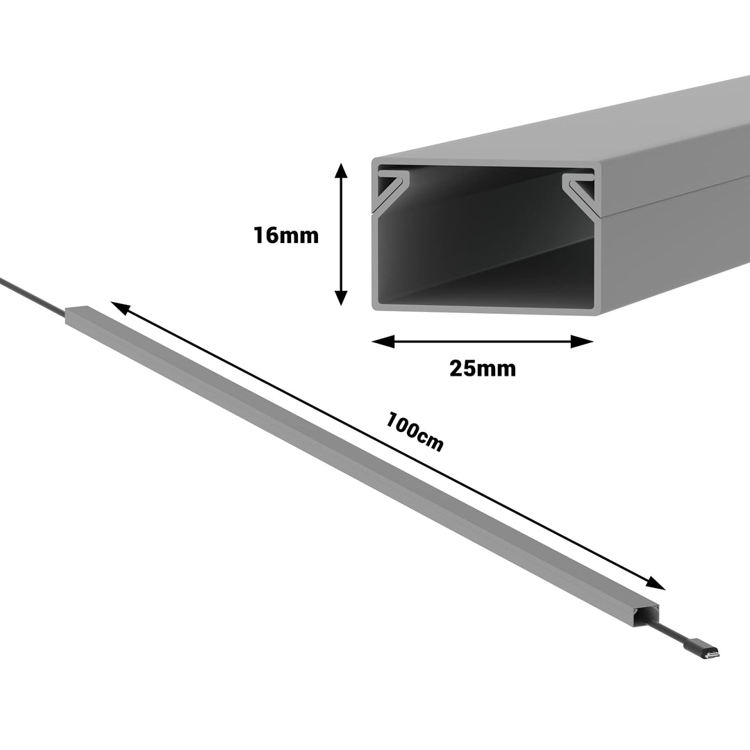 Kabelkanal PVC selbstklebend 25x16 mm 20 m grau für Innen &amp; Aussen - Bild 6