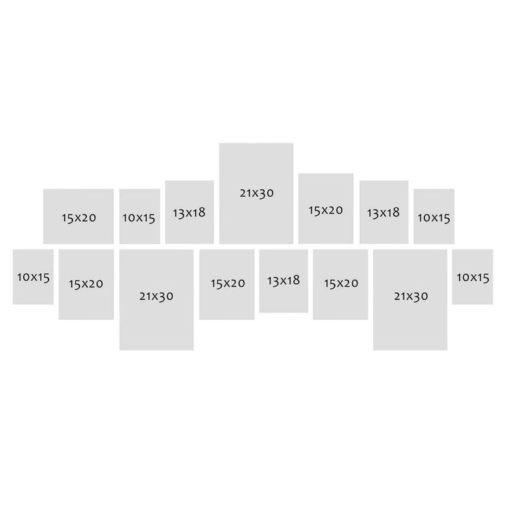 Bilderrahmen Set Silber 15-teilig MDF Holz verschiedene Grössen Fotowand - Bild 6