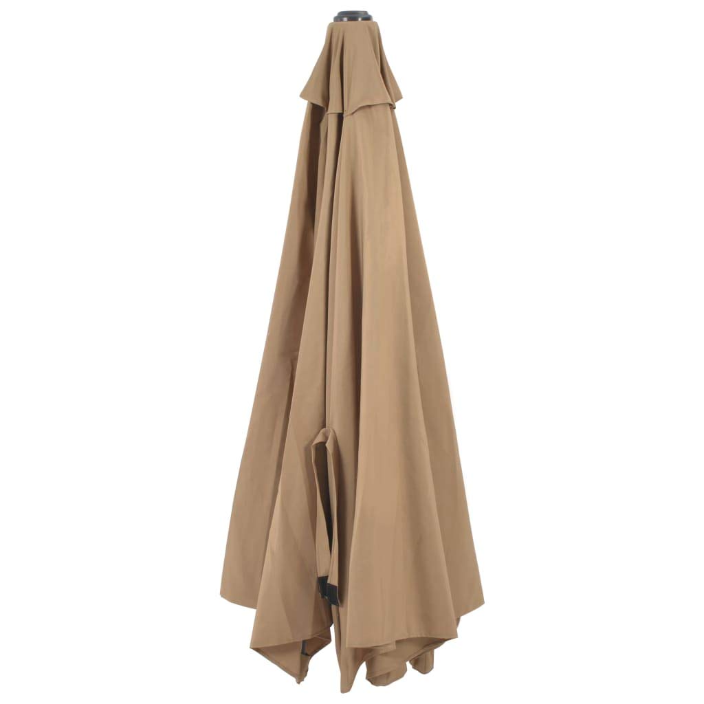 Wand-Sonnenschirm 300 cm Polyester mit Kurbel 8 Rippen Taupe - Bild 6